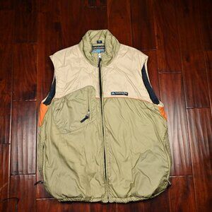 Foursquare Snowboard Technical Vest Full Zip Olive Green Tan Orange Men's Men XL